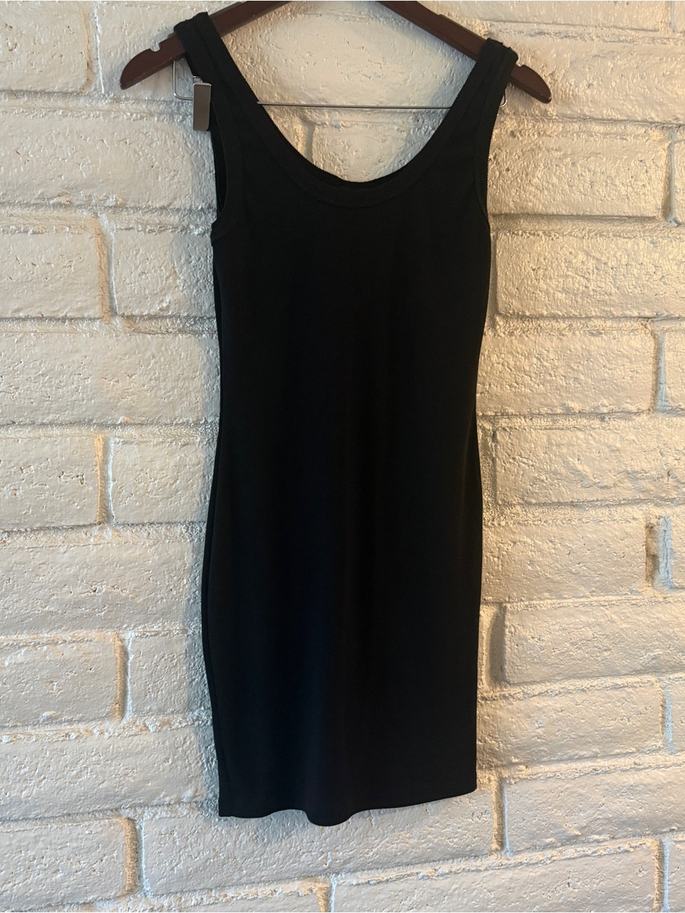 Fashion Nova Black Ribbed Bodycon Midi Dress | Sleeveless Tank Dress | Women’s M